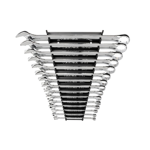 Combination Wrench Set with Rack, 15-Piece (1/4 - 1 in.)
